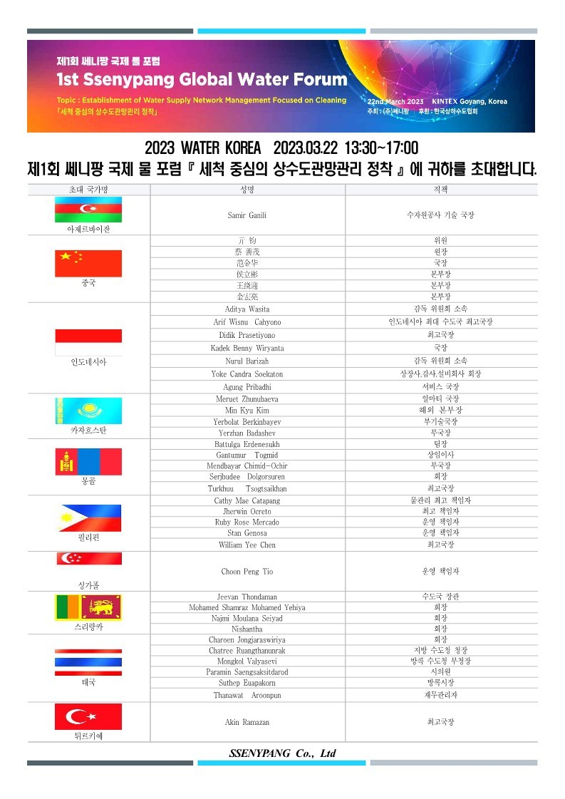 [Invitation] 2023 Global Water Forum (03.22)