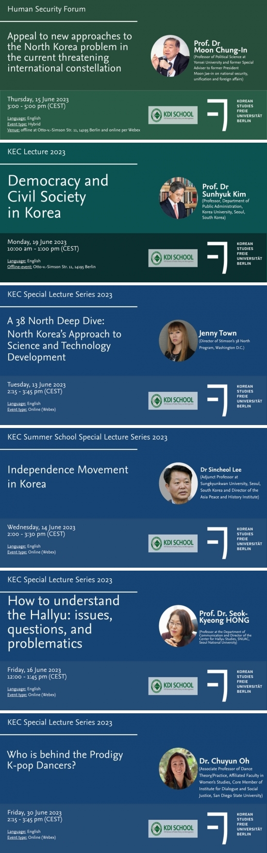 [KDI School-FUB IKS] Upcoming Korea Europe Center (KEC) Events in June