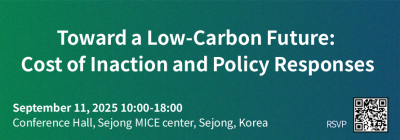 Toward a Low-Carbon Future: Cost of Inaction and Policy Responses 개최 안내