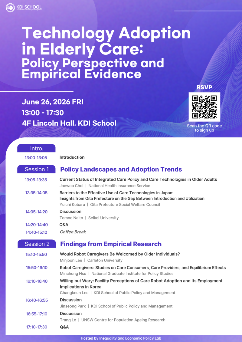Technology Adoption in Elderly Care: Policy Perspective and Empirical Evidence | June 26