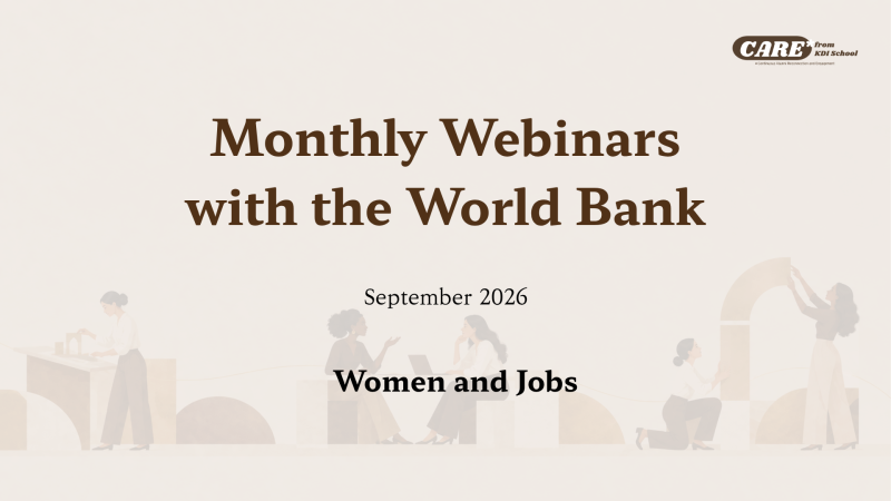 Monthly Webinar Series with the World Bank (September 30, 10 AM KST) 이미지