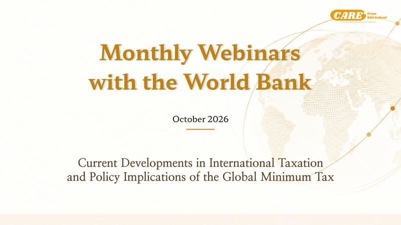 Monthly Webinar Series with the World Bank (October 16, 10 AM KST)