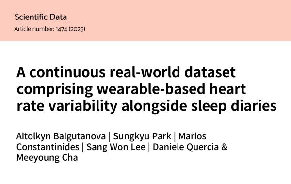 The paper by Professor Sungkyu Park has been published in scientific data