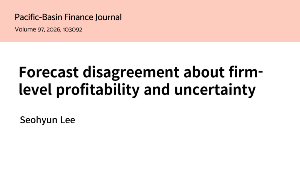 The paper by Professor Seohyun Lee has been published in Pacific-Basin Finance Journal