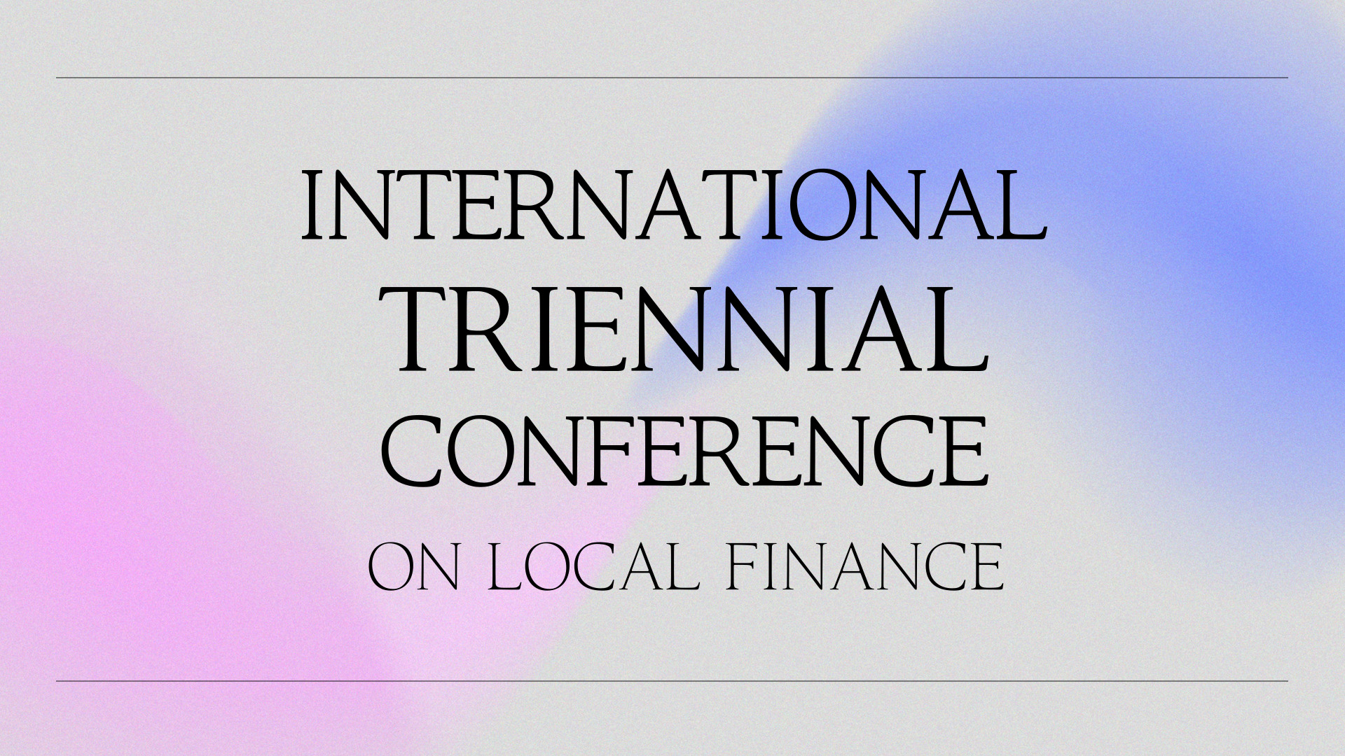 [Invitation] International Triennial Conference on Local Finance