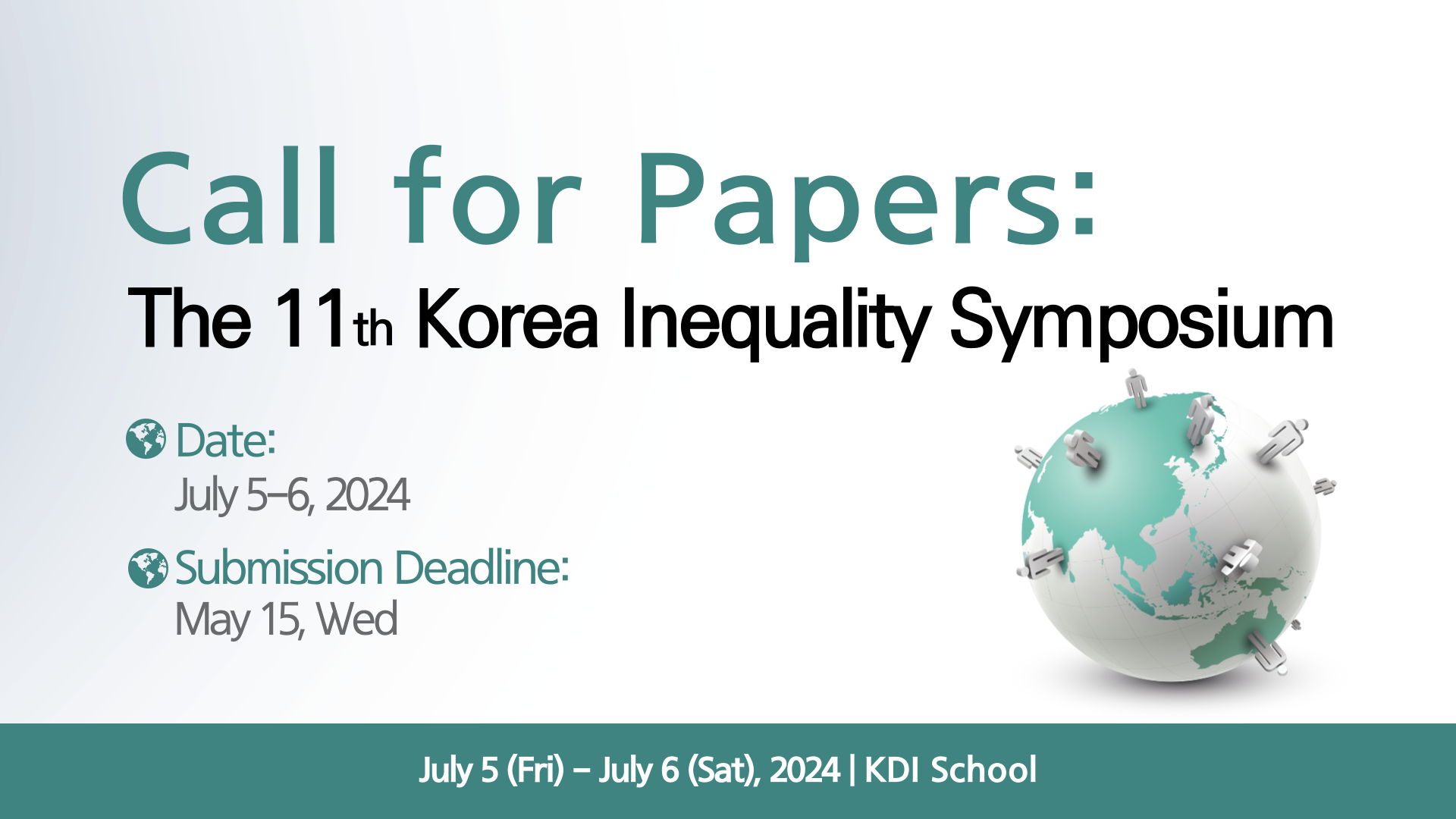 Call for Papers: The 11th Korean Inequality Symposium (July 5-6, 2024) 이미지