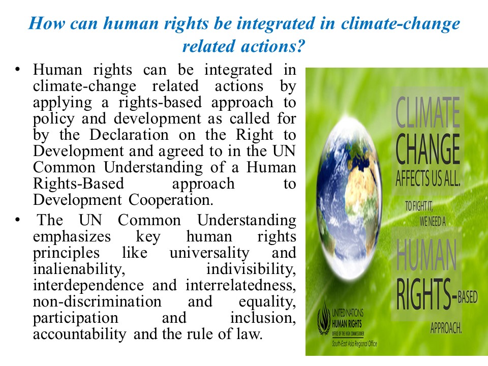 How can human rights be integrated in climate-change related actions? : 자세한 내용은 하단 참조