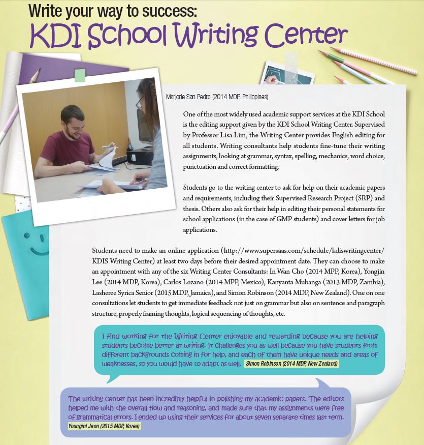 Write your way to success : KDI School Writing Center